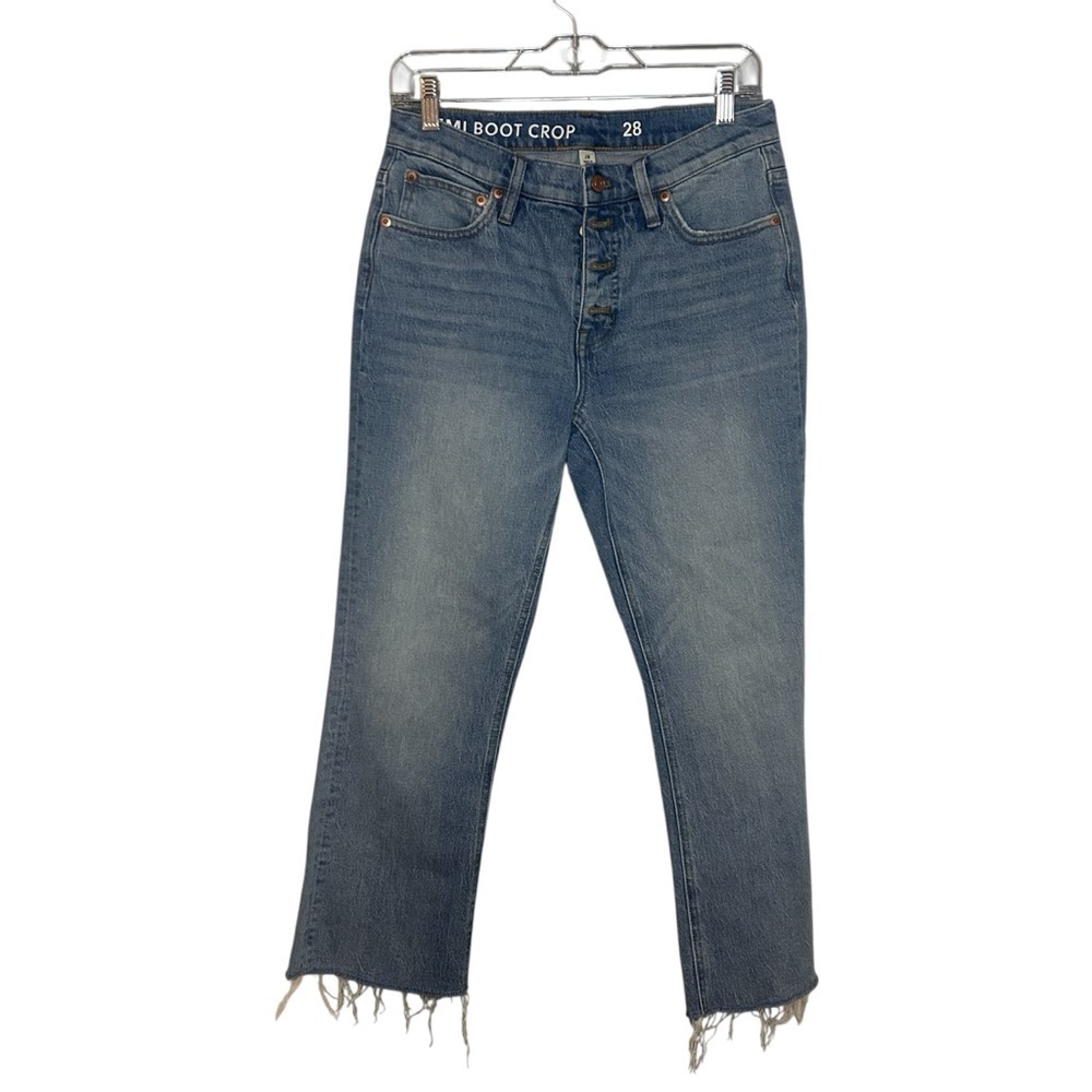 J.Crew Demi Boot Crop Jeans Button Fly Blue size 28 - Picture 10 of 11